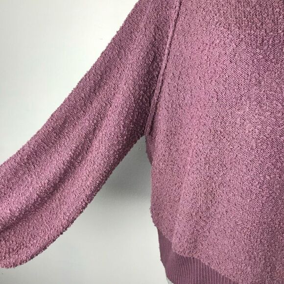 Dreamers Purple Mauve Balloon Sleeve V Neck Sweater - Picture 3 of 9